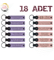 M Menekşe & Y Ağzı, 18’li Set, Kişisel Mesajlı Anahtarlık, İngilizce Öğretmeninden Sınıfına Hatıra
