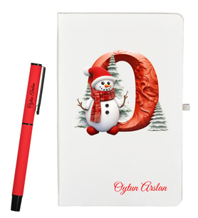 Sevgiliye Yılbaşı Hediyesi Kişiye Özel Defter ve Roller Kalem Seti