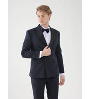Dufy Lacivert Erkek Slim Fit Düz Sivri Yaka Smokin Takım - 92385