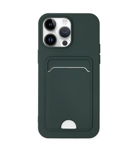 Iphone 14 Kılıf Kelvin Kartvizitli Silikon - Koyu Yeşil