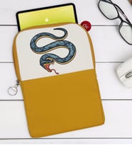 BK Gift Yılan Tasarımlı Taşınabilir Koruyucu Tablet Kılıfı & Organizer Çanta - Sarı-1