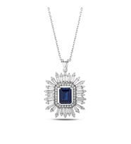 3.55 Karat Safir Pırlanta Kolye