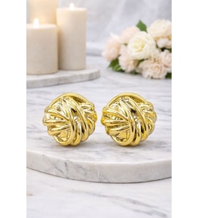 Gold Renk İtalyan Düğüm Çelik Küpe