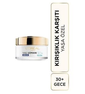 L'Oreal Paris Yaş Uzmanı 30+ Kırışıklık Karşıtı Nemlendirici Gece Kremi