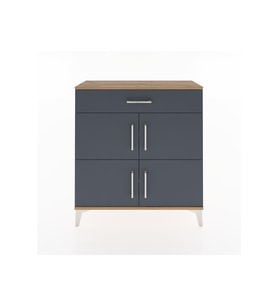 Arges Şifonyer 3 Raflı Tek Çekmeceli 4 Kapaklı 88x30x96 Çam-Antrasit
