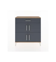 Arges Şifonyer 3 Raflı Tek Çekmeceli 4 Kapaklı 88x30x96 Çam-Antrasit