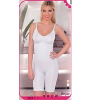 Beyaz Kadın Askılı Tam Boy Korse Uzun Paçalı S-XL 2011