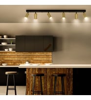 RİOLIGHT MODERN MAT GOLD HAREKETLİ BAŞLIK 6XGU10 LED SIRALI SPOT AVİZE(AMPÜL DAHİL)UZUNLUK:120CM