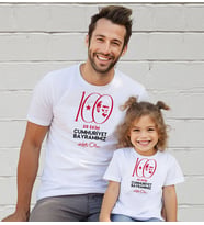 BK Gift 29 Ekim Tasarımlı 2’li Baba-Kız Beyaz Tişört-7, 29 Ekim Hediyesi, Trend Tişört, 100.Yıl Hediyesi