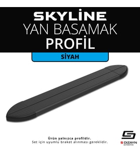 Skyline Siyah Yan Basamak Profil 183 Cm