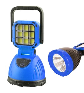 Powermaster PM-8033C 6 Modlu EL Feneri Ve Işıldak Acil Durum Lambası 9 Cob Ledli Solar Şarjlı