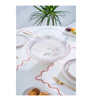 HCA9090 Laila Desenli Ayaklı Kek Fanusu 30 cm