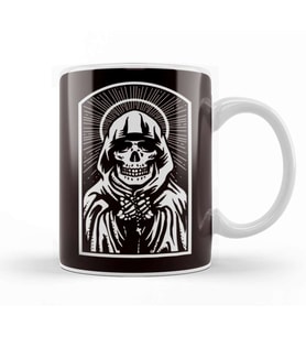 Santa Muerte Mexican Dead Mexico Sugar Skull Female Deity Kupa Bardak Porselen