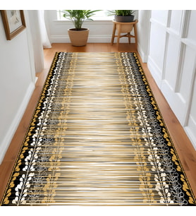 Rovigo Home Dijital Baskı Yıkanabilir Kaymaz Taban Salon Halısı Ve Yolluk RV051-FNL324 (Sarı)