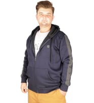 Mode XL Büyük Beden Erkek Sweatshirt Arm Strap 21503 Lacivert