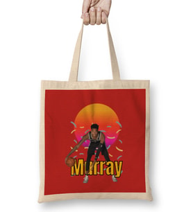 Dejounte Murray Vintage Art - Legend Basketball Gift Bez Çanta Uzun Saplı