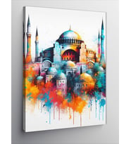 Kanvas Tablo Sulu Boya Ayasofya Cami