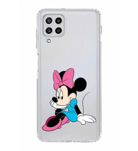 Samsung Galaxy M32  Kamera Korumalı Kapak Minnie Mouse Tasarımlı  Şeffaf  Kılıf