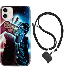 Apple iPhone 11 12 13 Mini Kılıf Boyun Askılı Silikon Play Me 1757