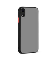 Apple iPhone XR 6.1 Kılıf Zore Hux Düğme ve Kapak Zıt Renk Kılıf (Siyah)