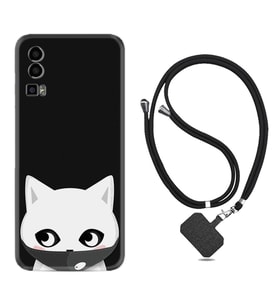 General Mobile Gm 23 Kılıf Silikon Boyun Askılı İpli Desenli Silikon Pandemi Cat 1729