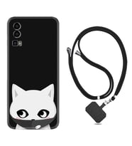 General Mobile Gm 23 Kılıf Silikon Boyun Askılı İpli Desenli Silikon Pandemi Cat 1729
