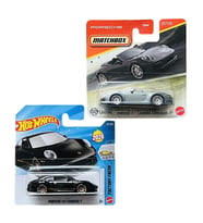 2 Araç Set - Hot Wheels Porsche 911 Carrera T - Siyah & Matchbox Porsche 911 Carrera Cabriolet - Gri - JJK80 - HHV28