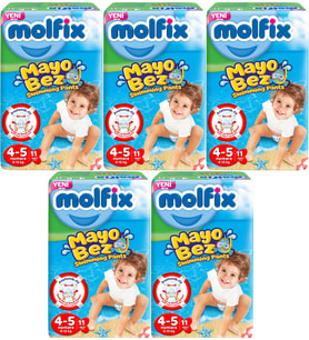 Molfix Swimming Pants (Mayo Bez) Beden:4-5 (9-15Kg) 55 Adet