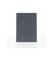 Arges Gardrop 7 Raflı 5 Kapaklı Tek Askılı 132x30x195 Antrasit-Antrasit