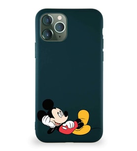 Apple iPhone 11 Pro Soft Premier Kapak Mickey Mouse-F Tasarımlı Silikon Kılıf - Yeşil (Şeffaf)