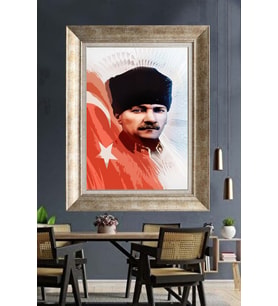 Gümüş Çerçeveli Atatürk Tablo za375