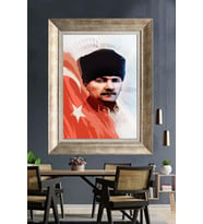 Gümüş Çerçeveli Atatürk Tablo za375