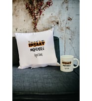 İnşaat Mühendisine Hediye Kupa Bardak ve Yastık Set 002 (Beyaz)