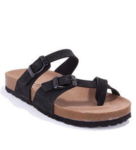 Fly Soft S042031 Siyah Günlük Ortopedik Parmak Arası Kadın Spor Terlik