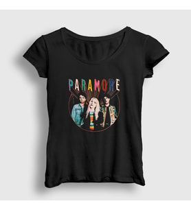 Presmono Kadın Siyah Band Müzik Paramore T-Shirt 479359tt