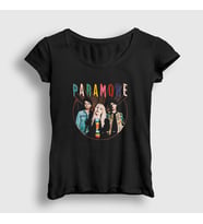 Presmono Kadın Siyah Band Müzik Paramore T-Shirt 479359tt