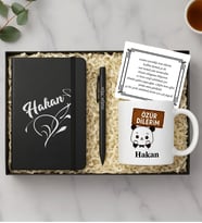 BK Gift Kişiye Özel Özür dilerim Defter & Kalem & Kupa Hediye Seti, Özür Dileme Hediyesi
