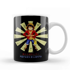 Monkey D Luffy Retro Japanese One Piece Kupa Bardak Porselen