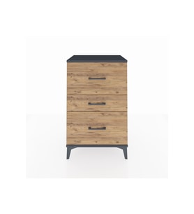 Hyperion Komodin 3 Çekmeceli 60x44x96 Antrasit-Çam