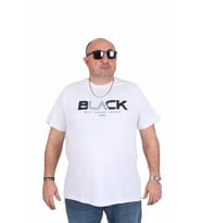 Starbattal Erkek Büyük Beden Sıfır Yaka Tişört Black 25176 BEYAZ