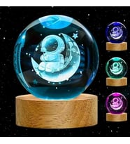Wolawood Kristal Cam Kar Küresi 3D Renk Değiştiren Rgb'li Doğal Ahşap Standlı USB Kablolu LED Işıklı Lamba Seti Konsept Dekoratif Hediyelik Eşya Top Dekor Özel Premium Seri