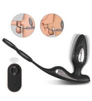 Lightning Rct Şarjlı Kumandalı Testis ve Penis Halkalı Penis Elektrikli Uyarıcı Titreşimli Prostat Milking Vibratör