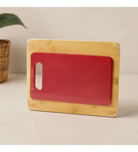 Bambu ve Plastik Kesme Tahtası 2'li Set (22x28 & 15x25 cm)