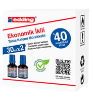 Edding BT30 Yazı Tahtası Kalemi Mürekkebi 30 ml. x 2'li Kutu MAVİ 