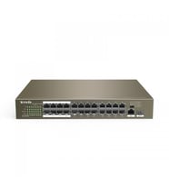 Tenda TEF1126P-24-250W, 24 Port, Megabit, 24 Port PoE, 250w, +2 Port Gigabit Lan, +1 Port GigaBit SFP, Metal Kasa, Yönetilemez,Rack Mount Switch