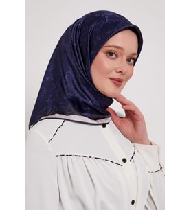 Levidor Kristal Eşarp Bulut Batik Lacivert