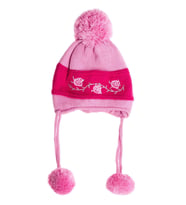 Kız Bebek Çiçek İşlemeli Pembe Bere 1160