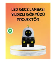 Mey İthalat® Taşınabilir Lityum Bataryalı Led Gece Lambası ve Projektör