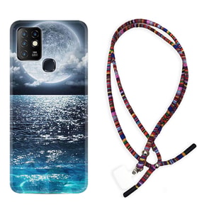 INFINIX Hot 8 9 10 11S Hot 10 Play 10T Kılıf Boyun Asklı Rasta Silikon Great Moon 1301