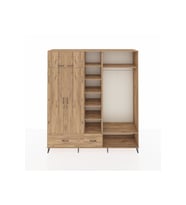 Hyperion Gardrop 12 Raflı 2 Çekmeceli 2 Askılı 220x44x243 Çam-Çam/Çam